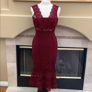 COPY - Bardot Merlot Lace Dress